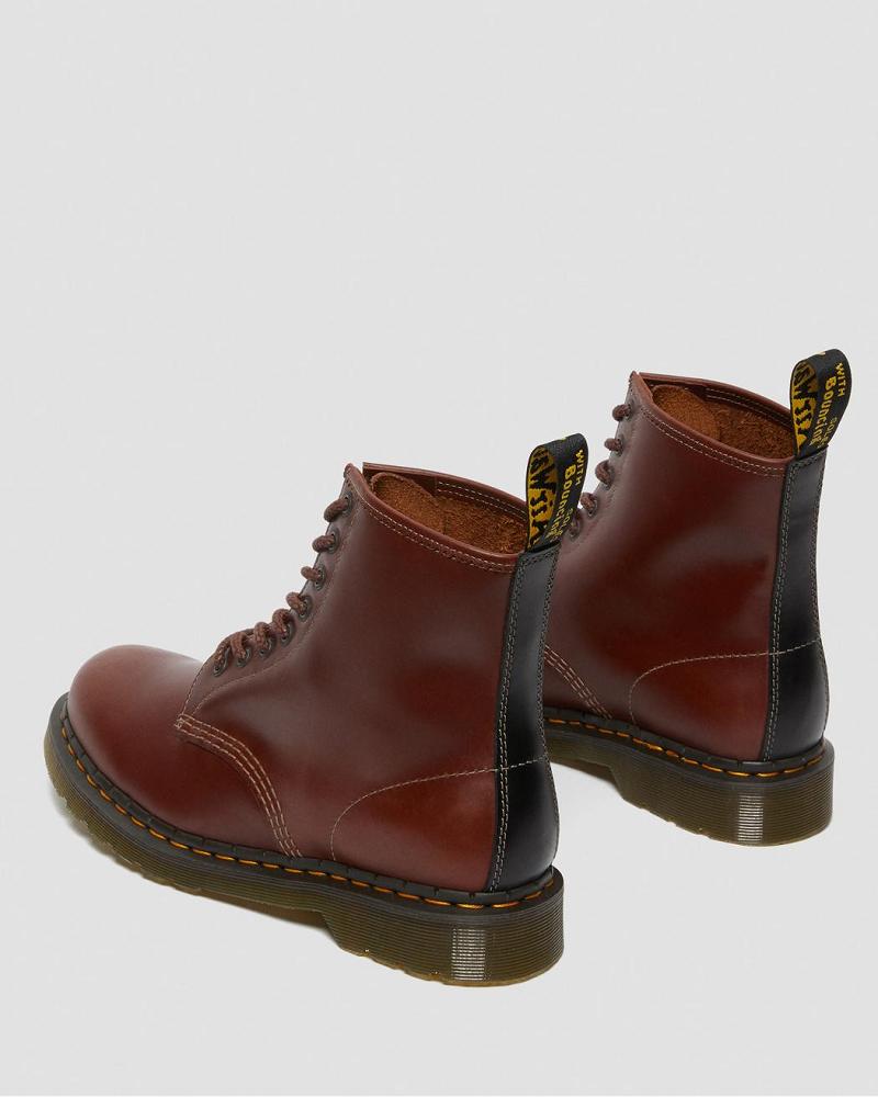 Brown / Black Men's Dr Martens 1460 Men's Abruzzo Leather Lace Up Boots | CA 516JPQ